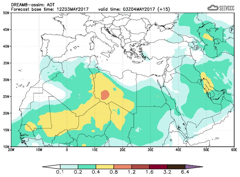 Aerosol optical depth at T03