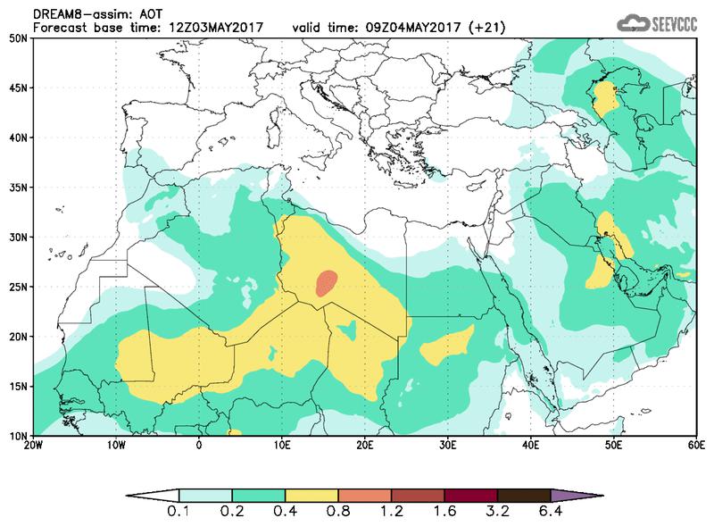 Aerosol optical depth at T09