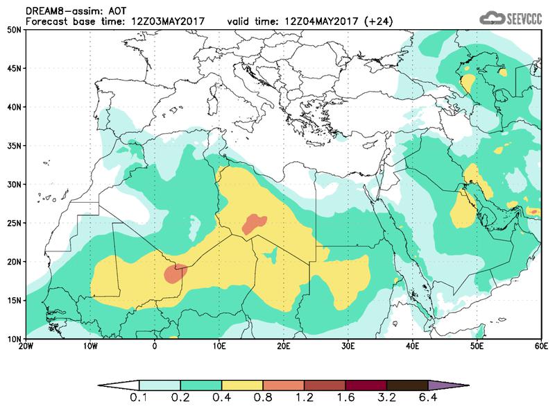 Aerosol optical depth at T12