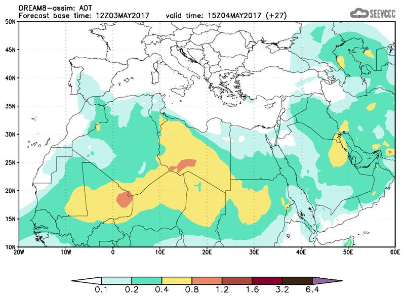 Aerosol optical depth at T15