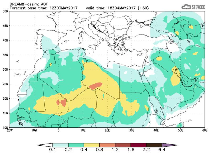 Aerosol optical depth at T18