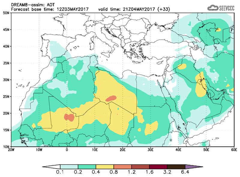 Aerosol optical depth at T21