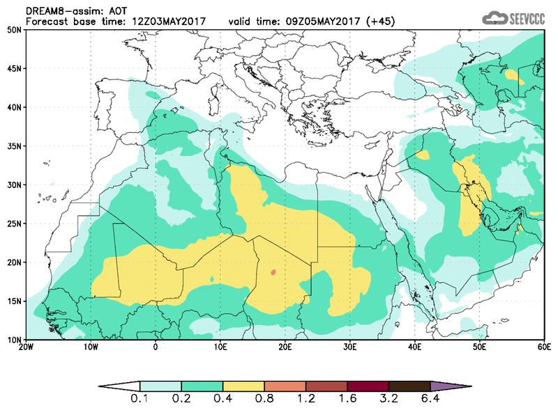 Aerosol optical depth at T33