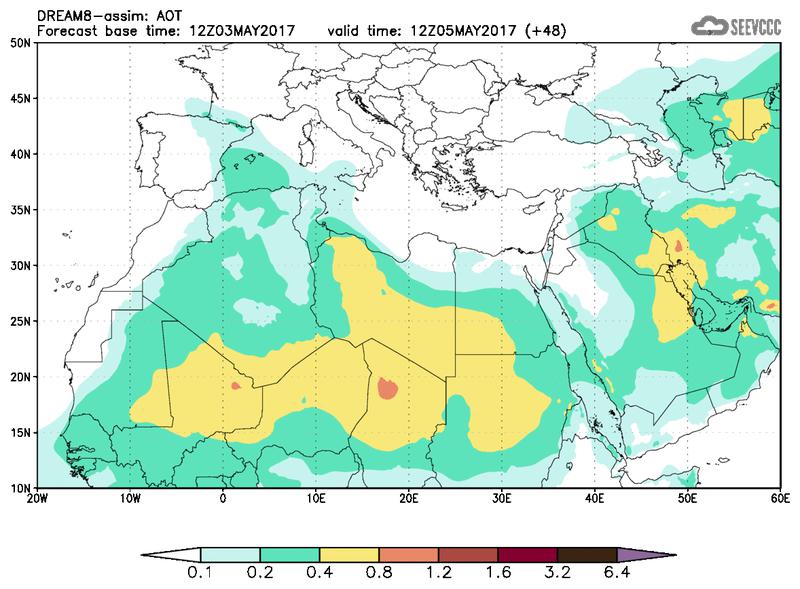 Aerosol optical depth at T36