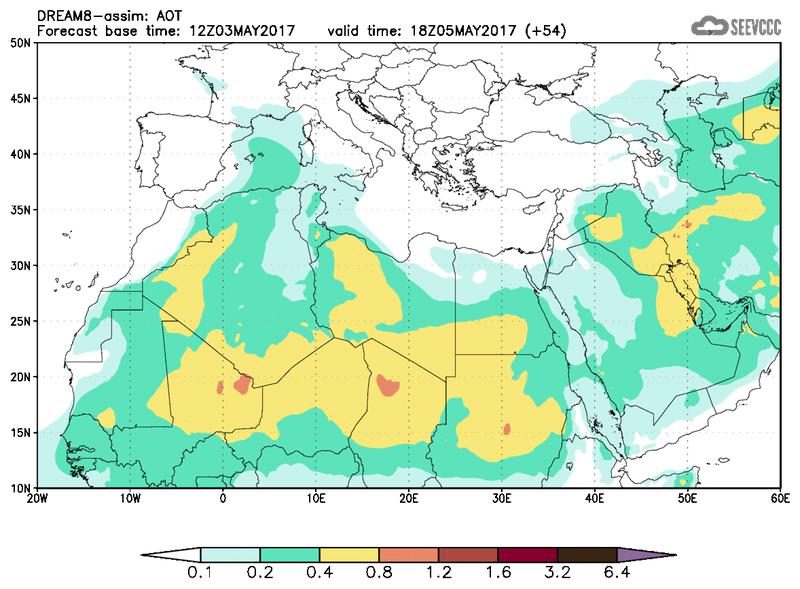 Aerosol optical depth at T42