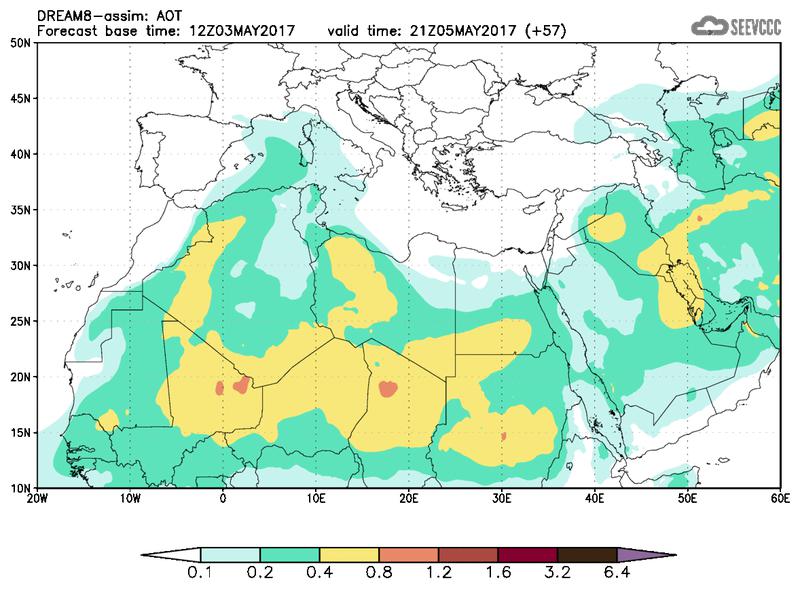 Aerosol optical depth at T45