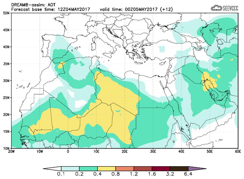 Aerosol optical depth at T00