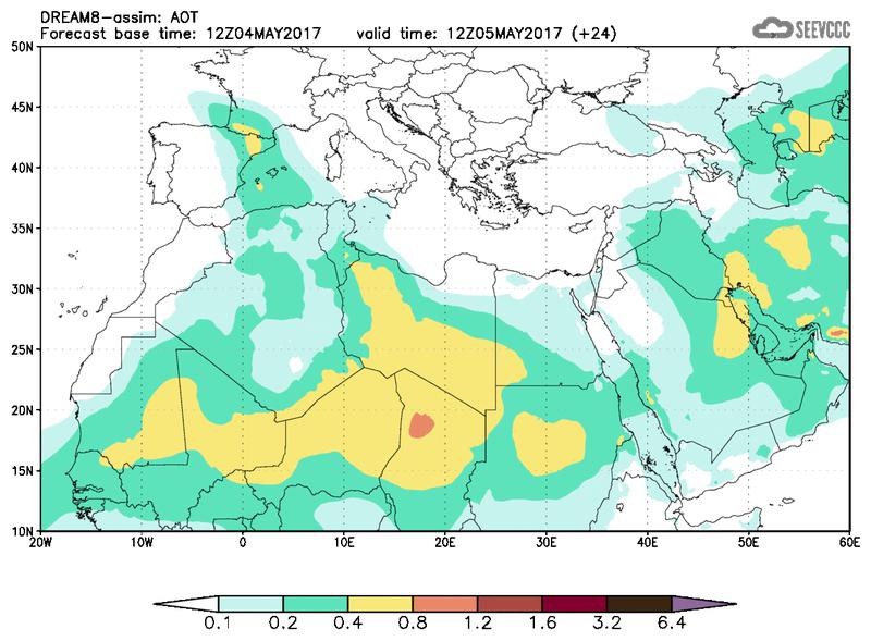 Aerosol optical depth at T12