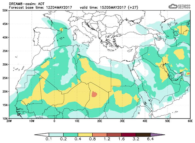 Aerosol optical depth at T15