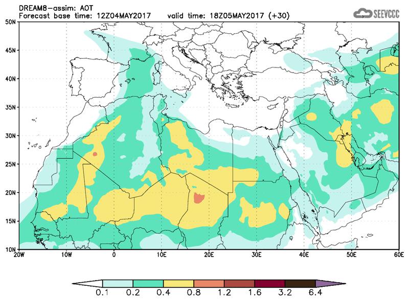 Aerosol optical depth at T18