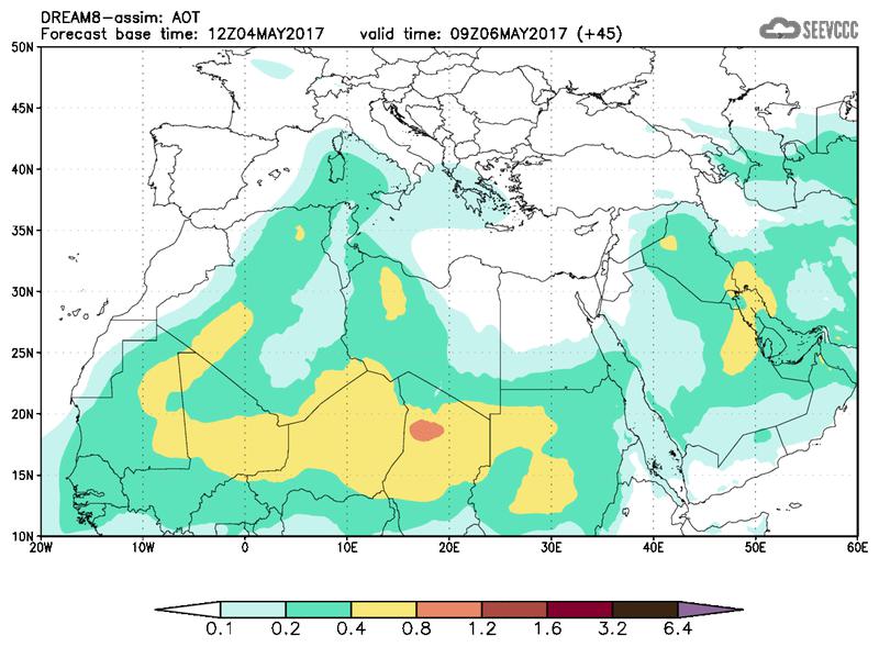 Aerosol optical depth at T33