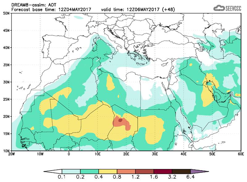 Aerosol optical depth at T36