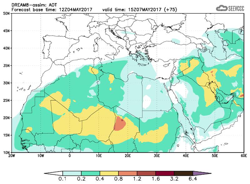 Aerosol optical depth at T63