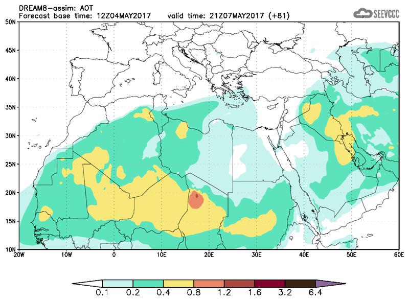 Aerosol optical depth at T69