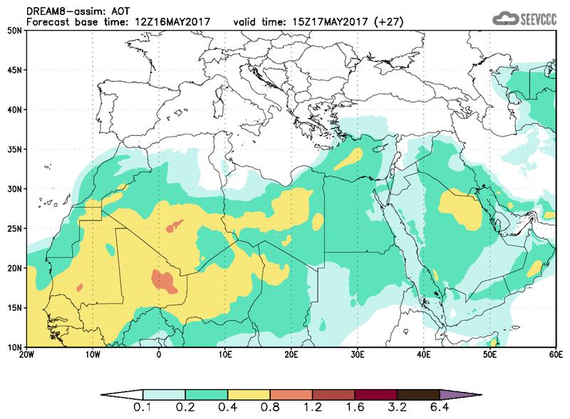 Aerosol optical depth at T15