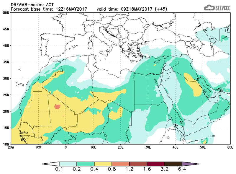 Aerosol optical depth at T33