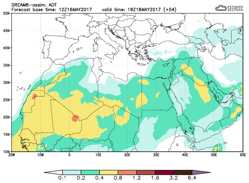 Aerosol optical depth at T42