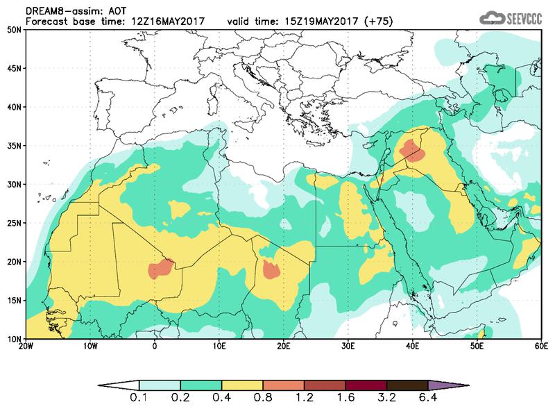 Aerosol optical depth at T63