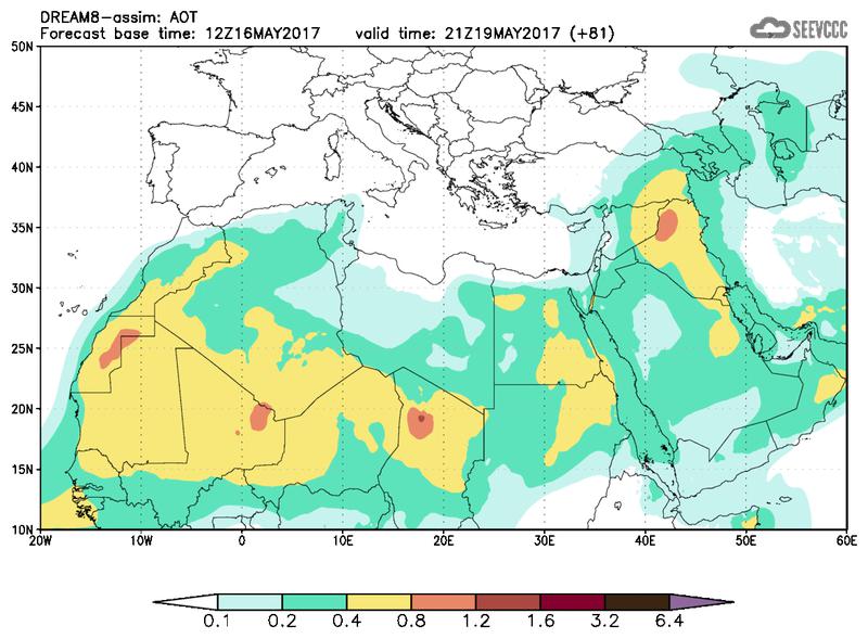 Aerosol optical depth at T69