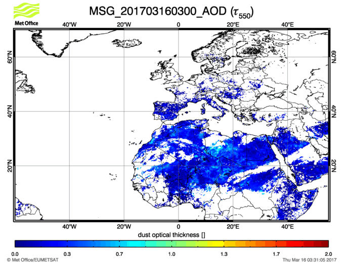 Aerosol Optical Depth - 2017-03-16 03:00