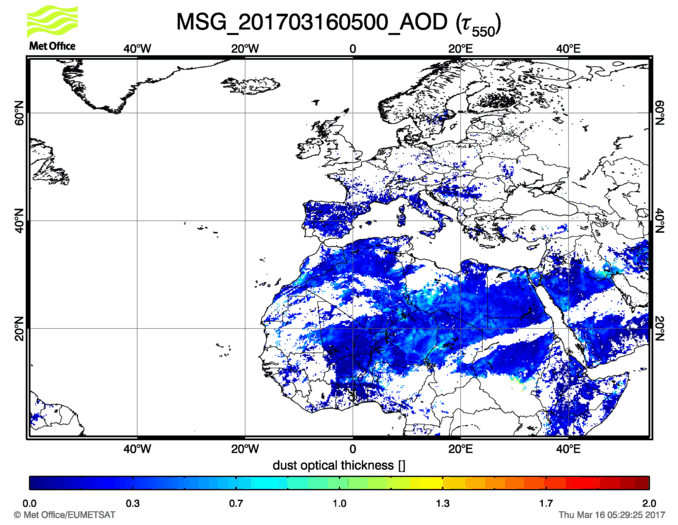 Aerosol Optical Depth - 2017-03-16 05:00