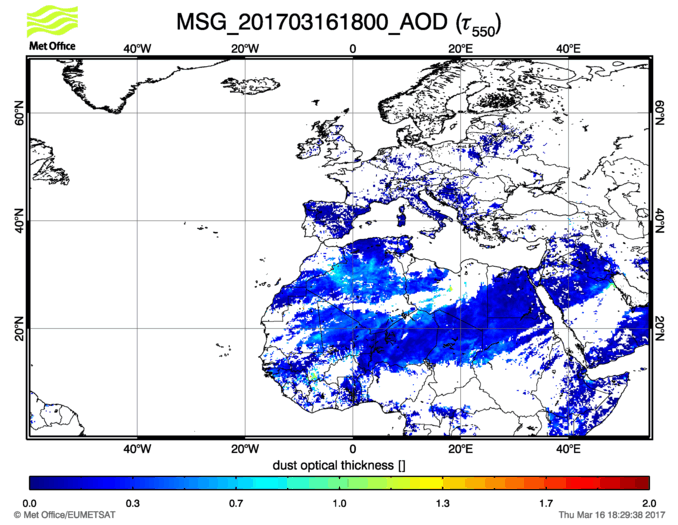 Aerosol Optical Depth - 2017-03-16 18:00