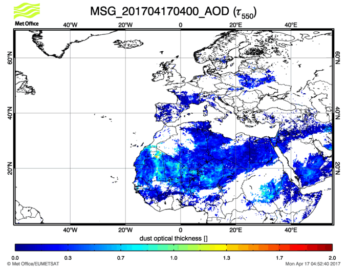 Aerosol Optical Depth - 2017-04-17 04:00