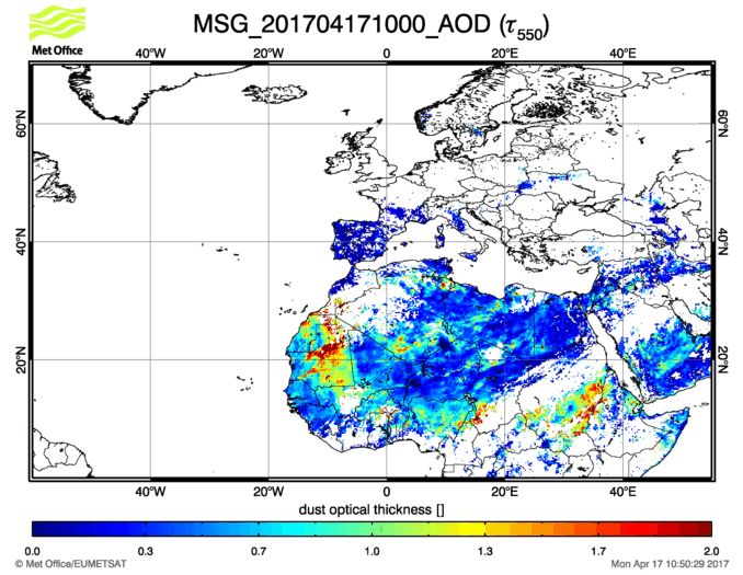 Aerosol Optical Depth - 2017-04-17 10:00