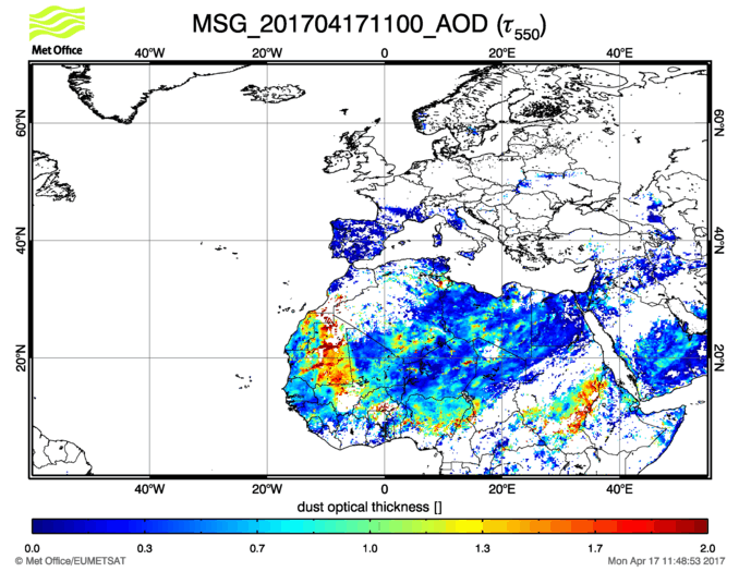 Aerosol Optical Depth - 2017-04-17 11:00