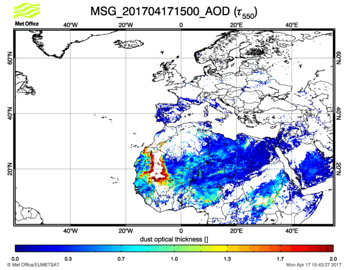 Aerosol Optical Depth - 2017-04-17 15:00