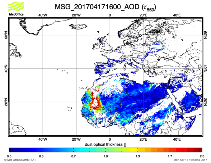 Aerosol Optical Depth - 2017-04-17 16:00