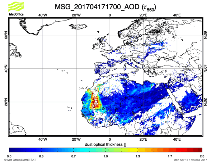 Aerosol Optical Depth - 2017-04-17 17:00