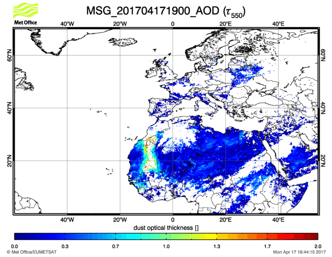 Aerosol Optical Depth - 2017-04-17 19:00