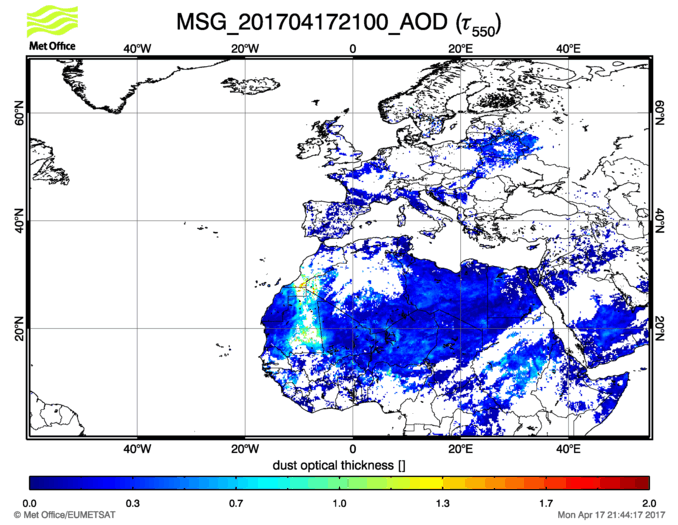 Aerosol Optical Depth - 2017-04-17 21:00