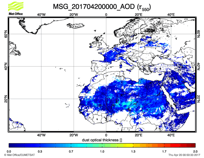 Aerosol Optical Depth - 2017-04-20 00:00