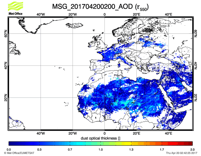 Aerosol Optical Depth - 2017-04-20 02:00