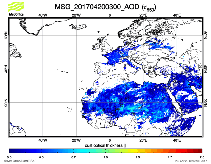 Aerosol Optical Depth - 2017-04-20 03:00