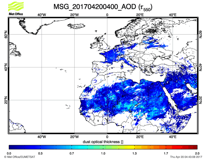 Aerosol Optical Depth - 2017-04-20 04:00