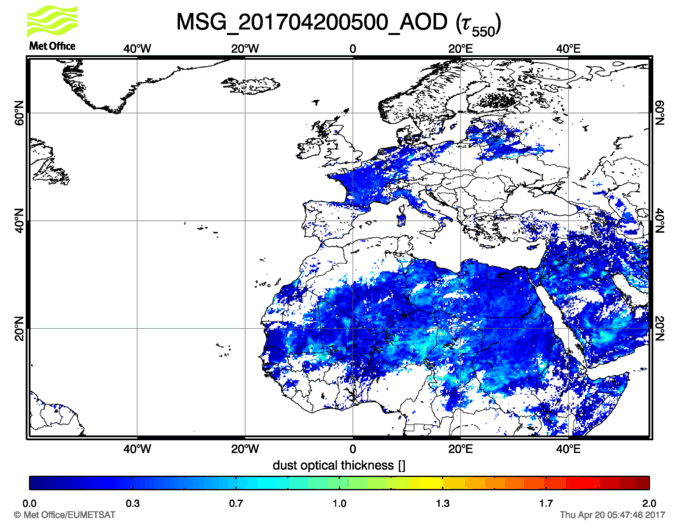 Aerosol Optical Depth - 2017-04-20 05:00