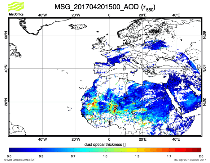 Aerosol Optical Depth - 2017-04-20 15:00