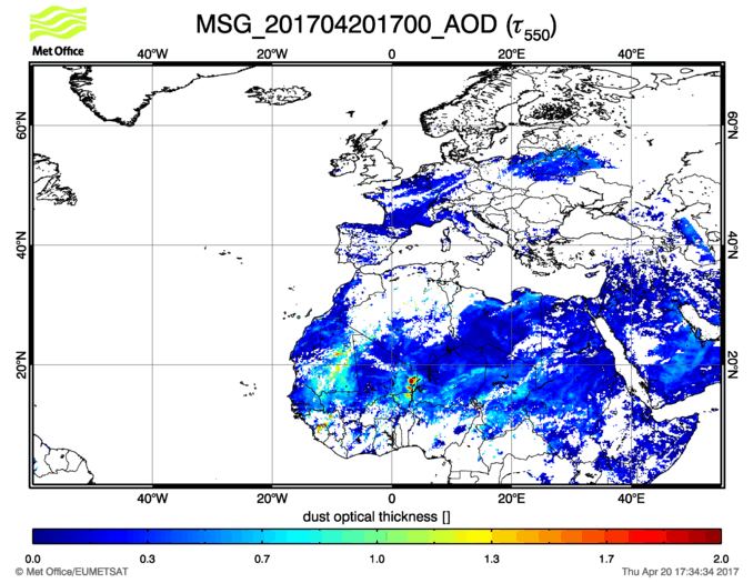 Aerosol Optical Depth - 2017-04-20 17:00