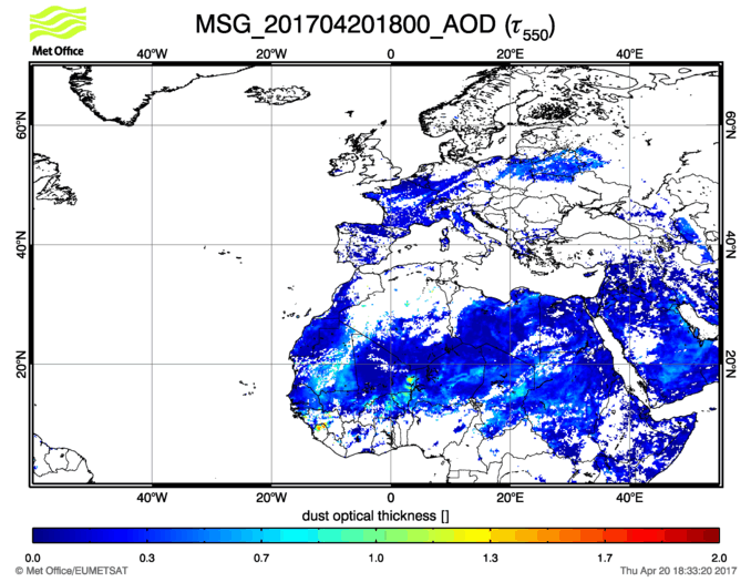 Aerosol Optical Depth - 2017-04-20 18:00