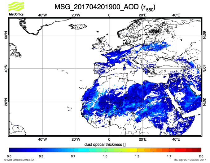 Aerosol Optical Depth - 2017-04-20 19:00