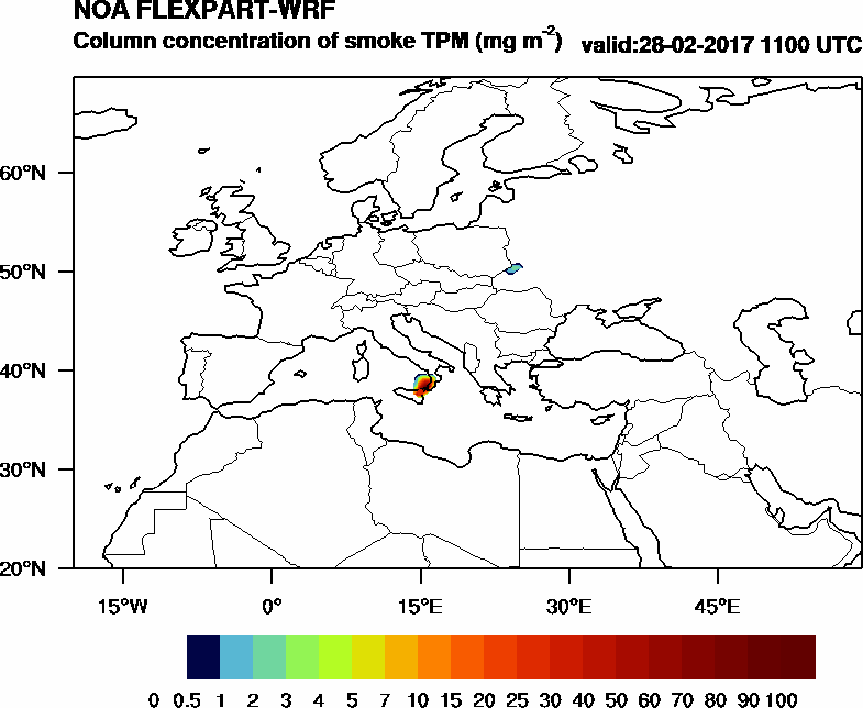 Column concentration of smoke TPM - 2017-02-28 11:00