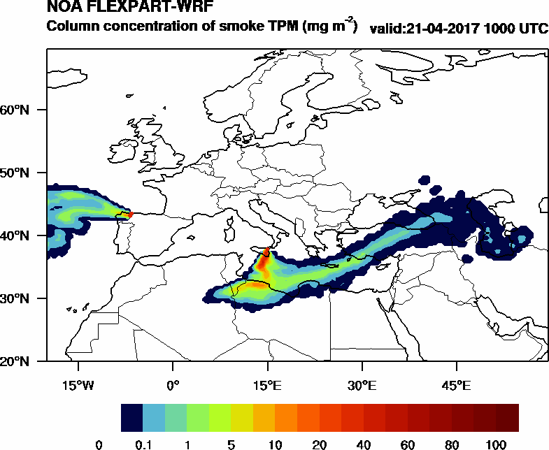 Column concentration of smoke TPM - 2017-04-21 10:00
