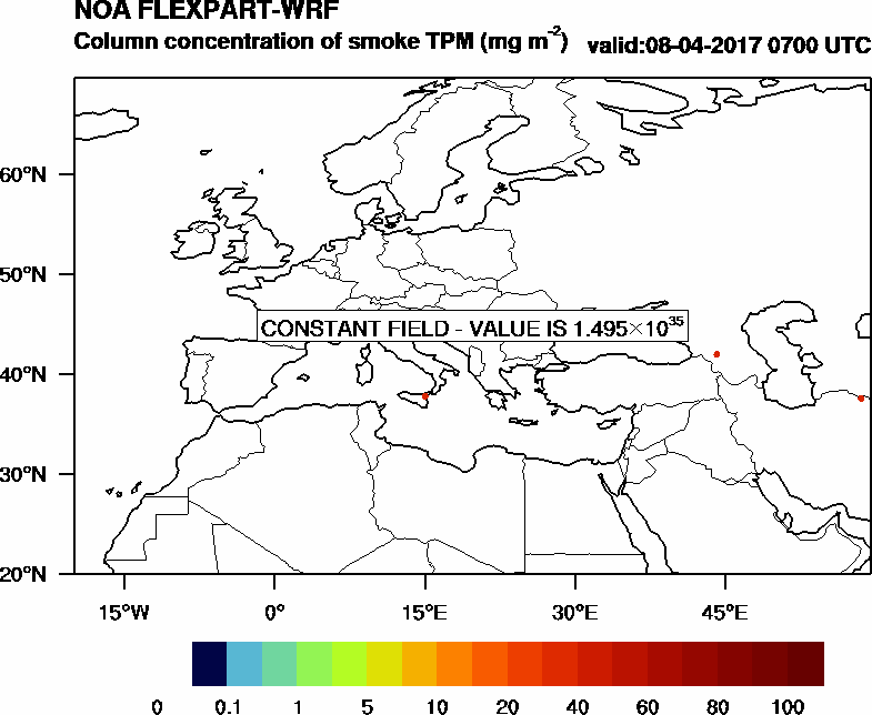 Column concentration of smoke TPM - 2017-04-08 07:00