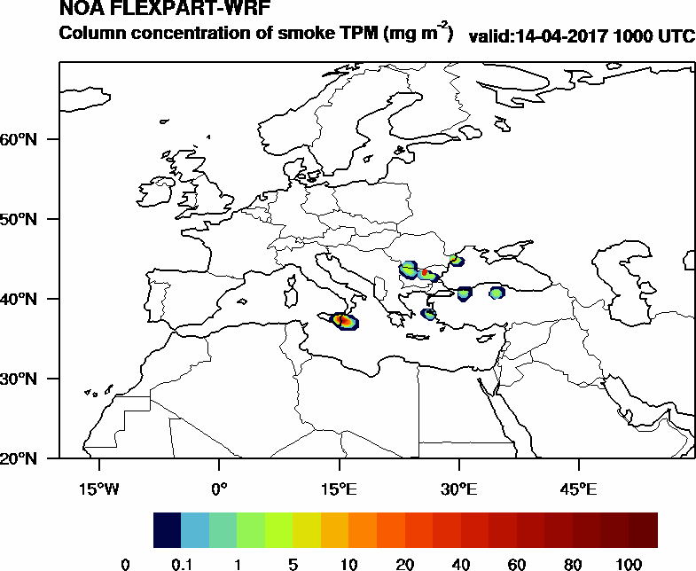 Column concentration of smoke TPM - 2017-04-14 10:00