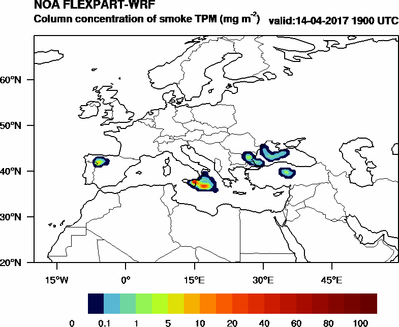 Column concentration of smoke TPM - 2017-04-14 19:00