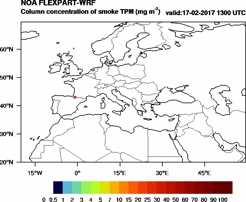 Column concentration of smoke TPM - 2017-02-17 13:00