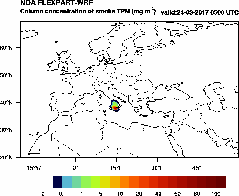 Column concentration of smoke TPM - 2017-03-24 05:00